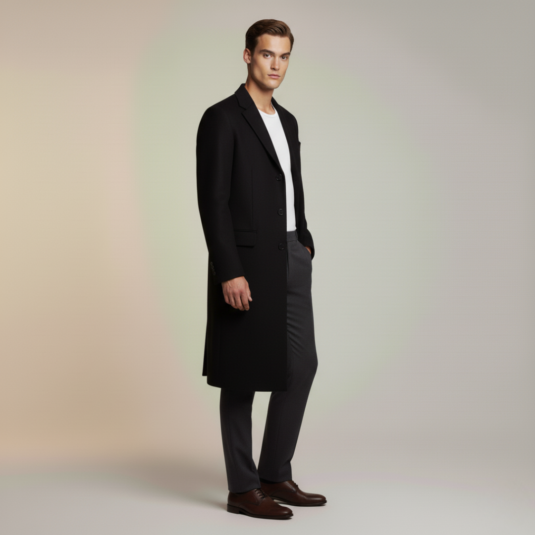 Cappotto Uomo Lungo Invernale Lana Elegante