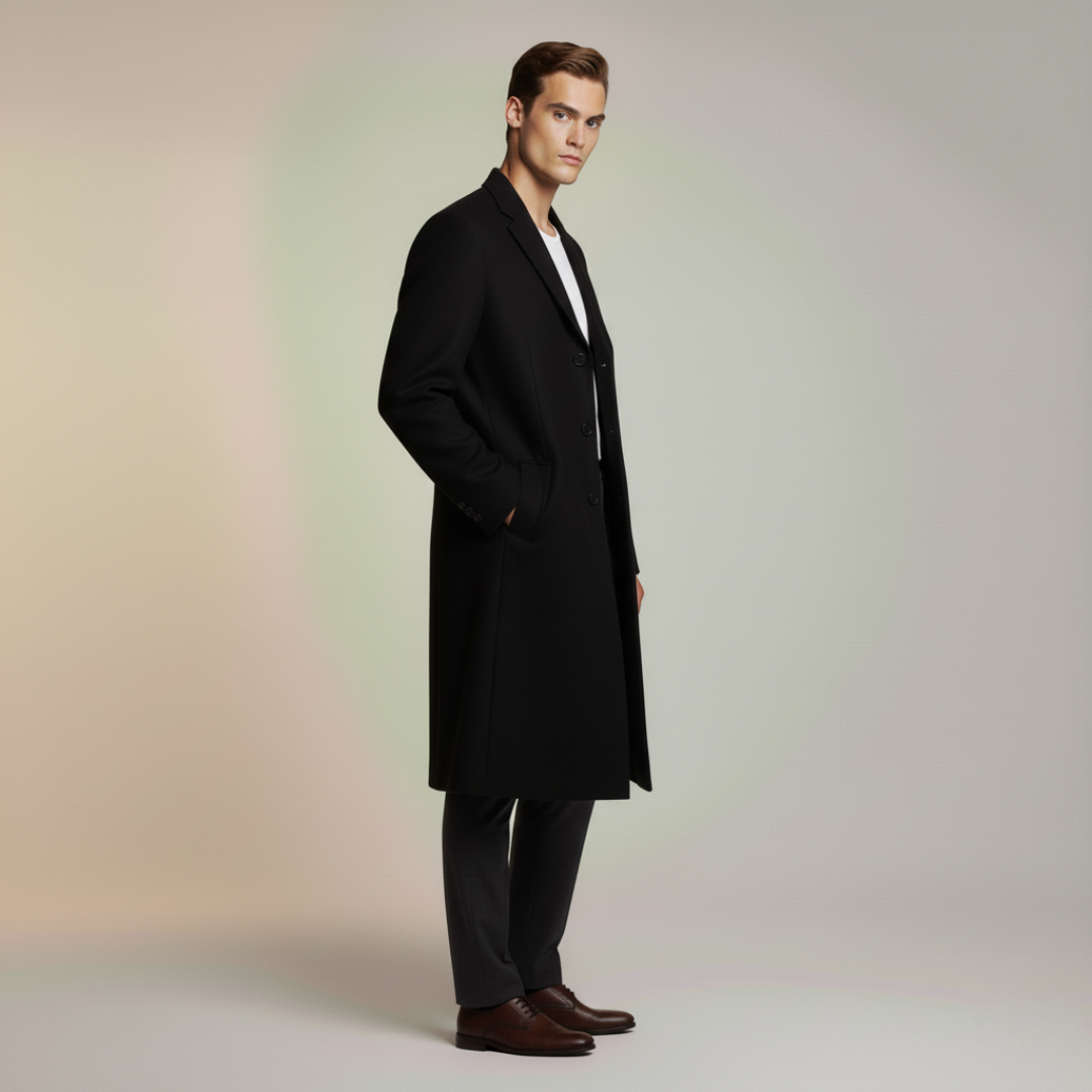 Cappotto Uomo Lungo Invernale Lana Elegante