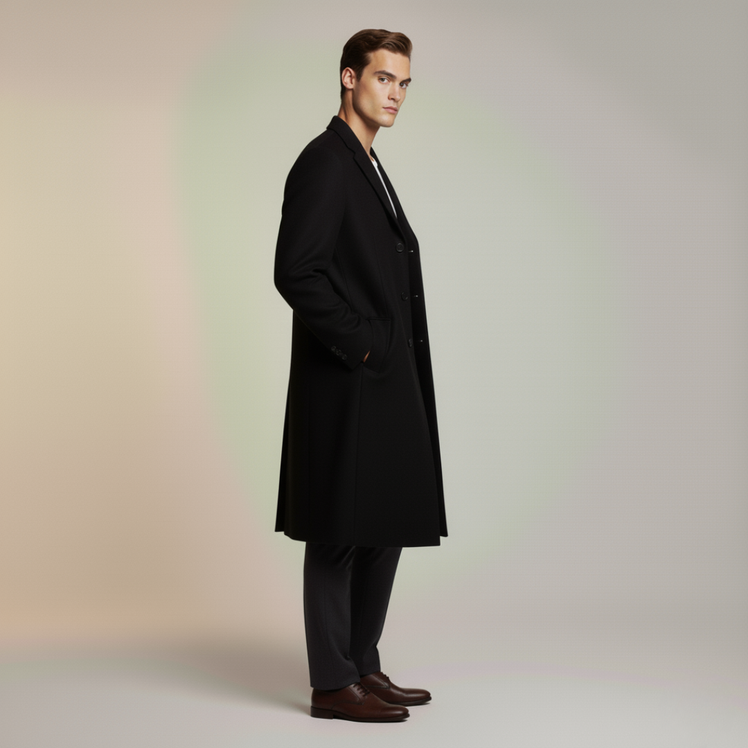 Cappotto Uomo Lungo Invernale Lana Elegante