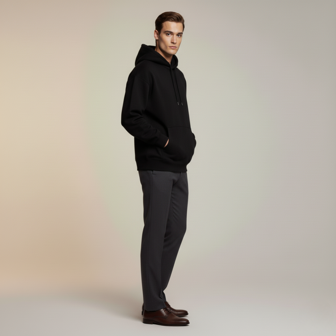 Felpa Uomo Con Cappuccio Autunnale Casual