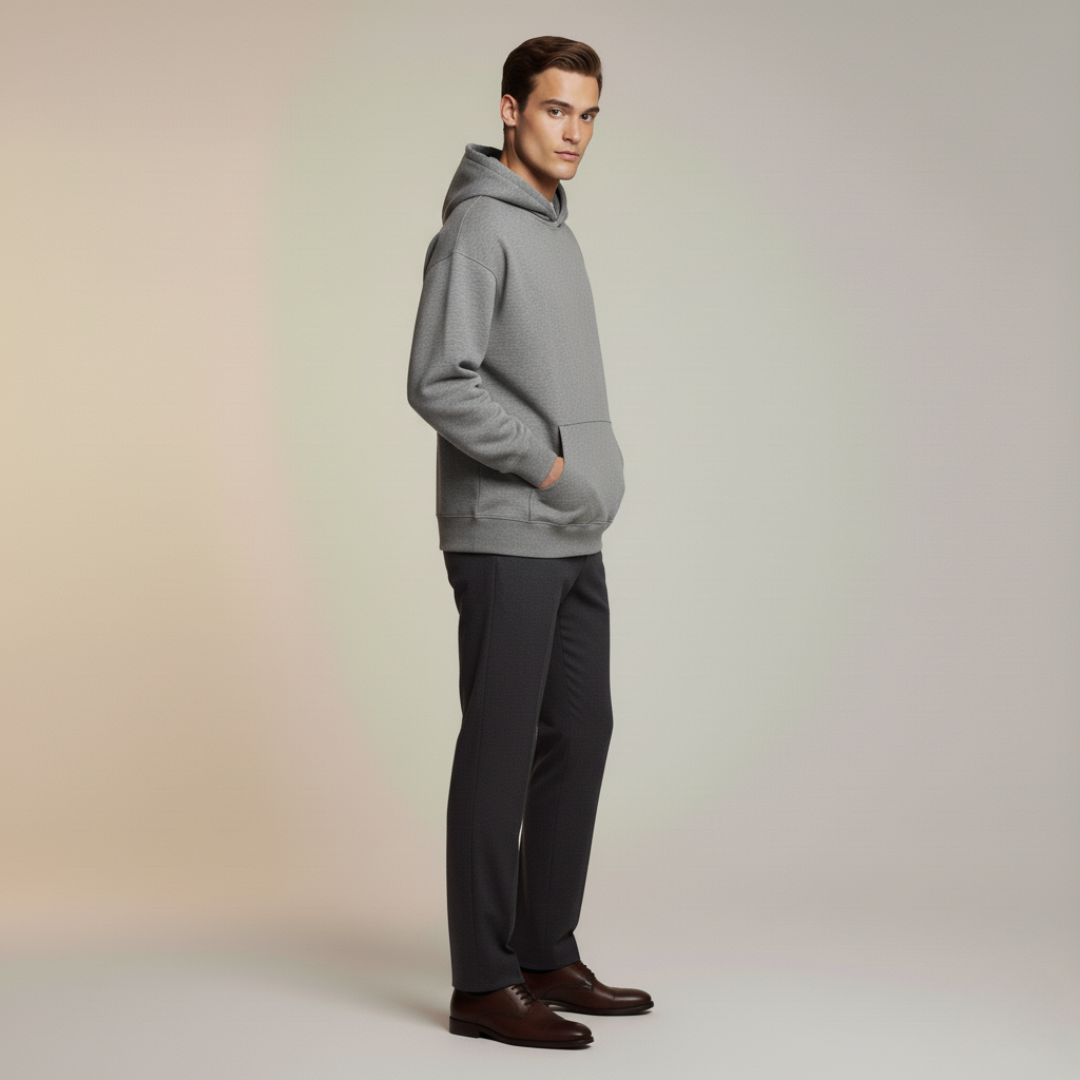 Felpa Uomo Con Cappuccio Autunnale Casual