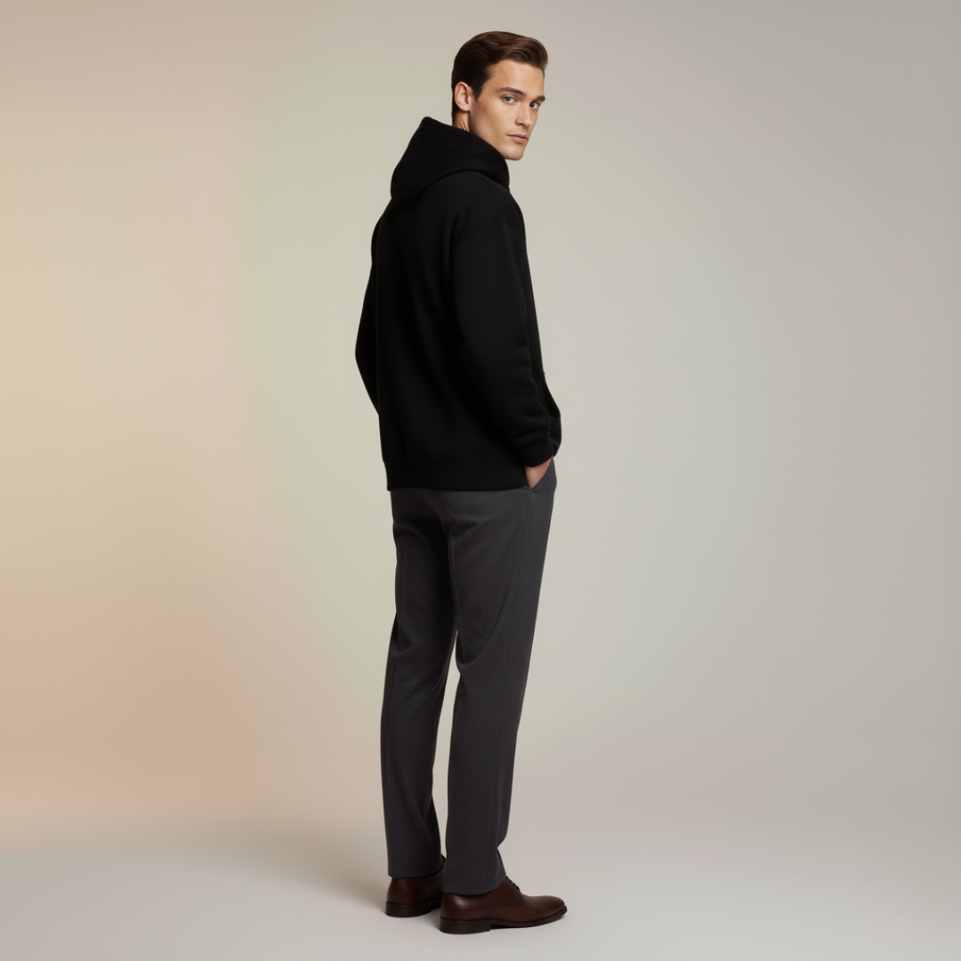 Felpa Uomo Con Cappuccio Autunnale Casual